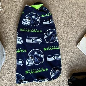 Seattle Seahawks Double Fleece Dog Sweater Size Medium New Hand Made Novelty